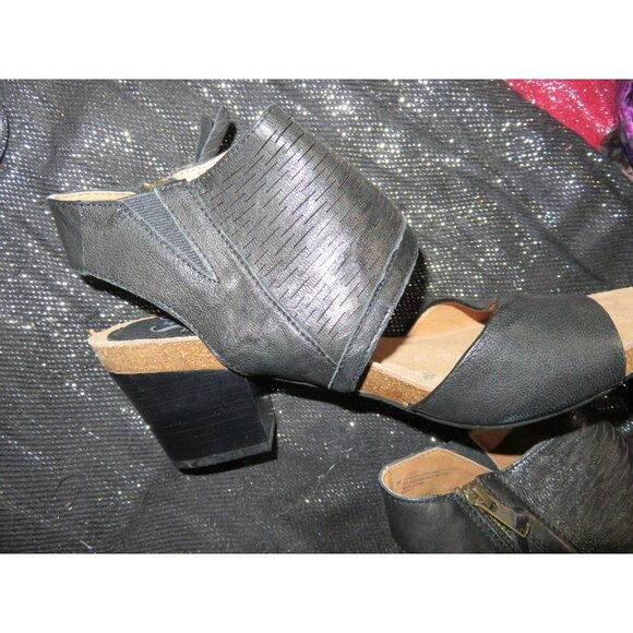 Söfft Milan Blk Italian Leather Gladiator Block heels Open toe Sandals side zip - Picture 10 of 14